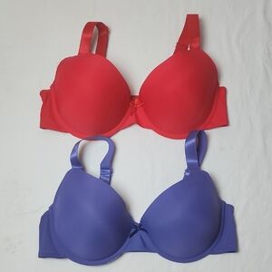 Vadalala NWOT 40DD Red and Purple Bra Set Padded Cups